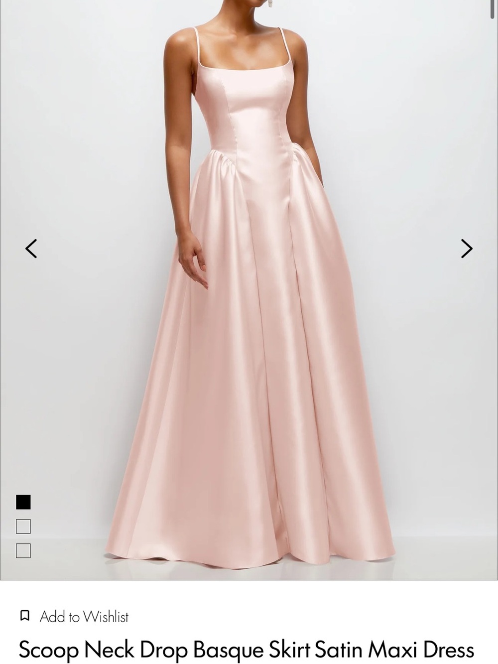 Satin Scoop-Neck Maxi Dress in Blush Pink